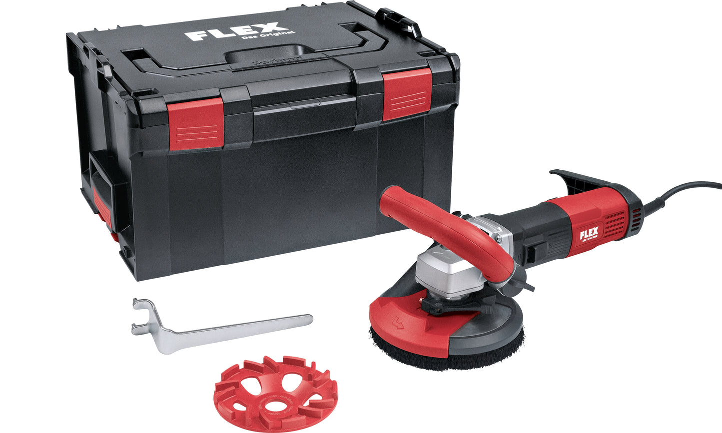 Sanační bruska s variabilními otáčkami pro bezprašné broušení až do rohů, 125 mm LDE 16-8 125 R, Kit E-Jet