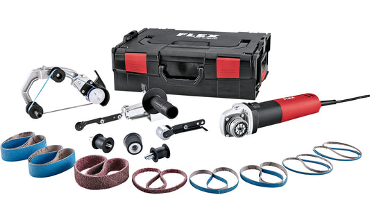 Pásová bruska na trubky a pásový pilník TRINOXFLEX v sadě BRE 8-4 INOX Set