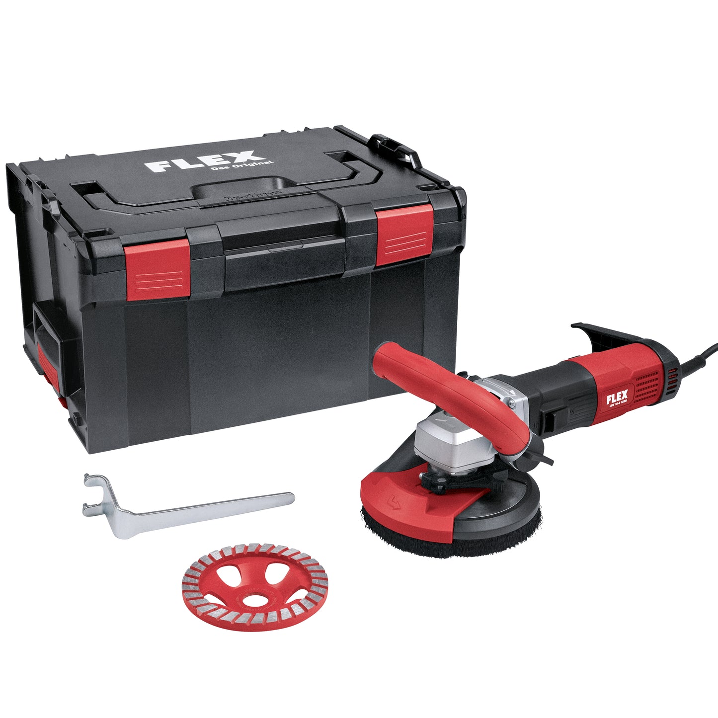 Sanační bruska s variabilními otáčkami pro bezprašné broušení až do rohů, 125 mm LDE 16-8 125 R, Kit Turbo-Jet II